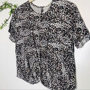 NWT! Sim & Sam Leopard Print Twist Front Knot Top